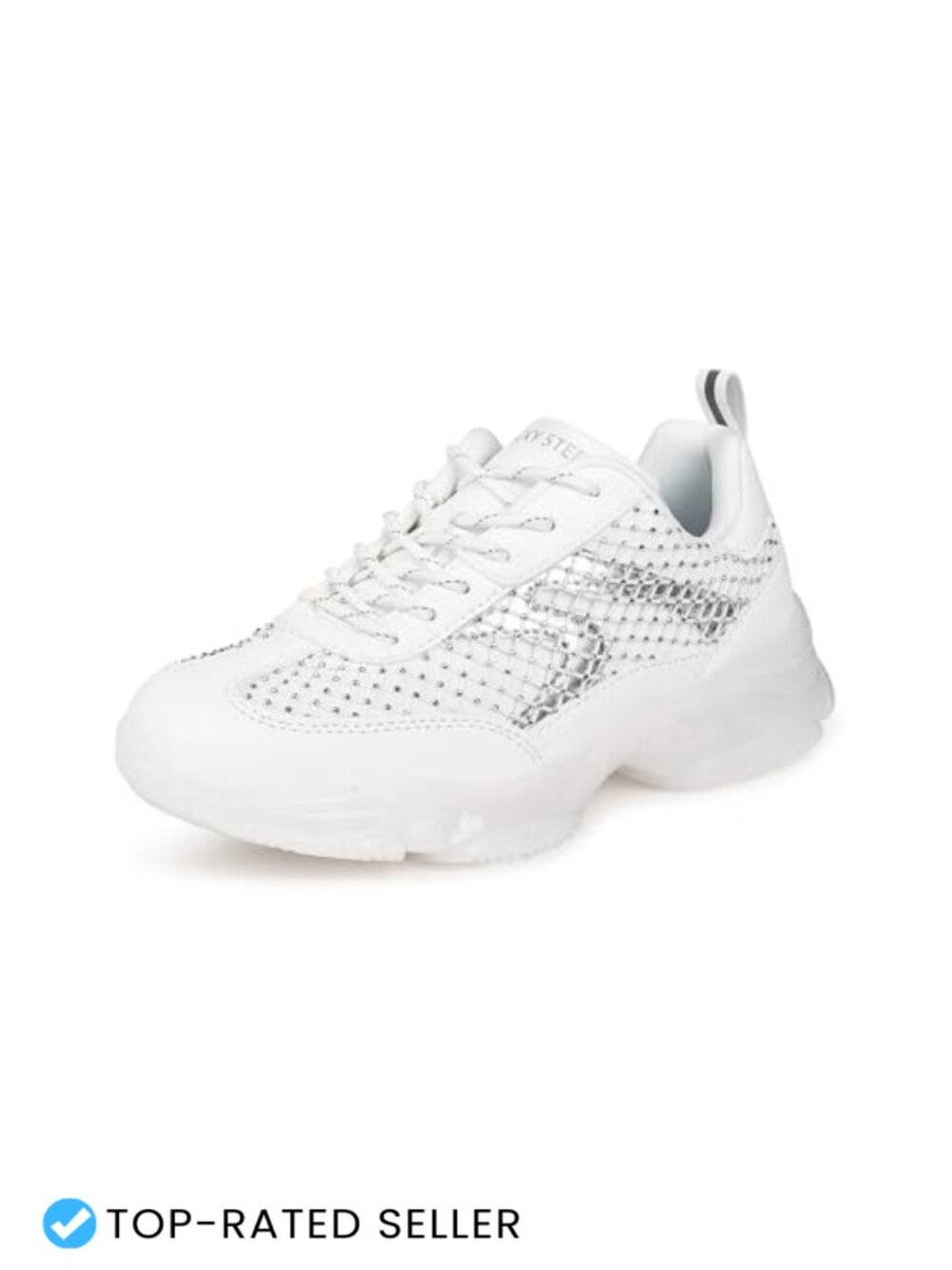 Rhinestone Platform Sneakers Women's Walking Shoes Bedazzled Tennis Casual